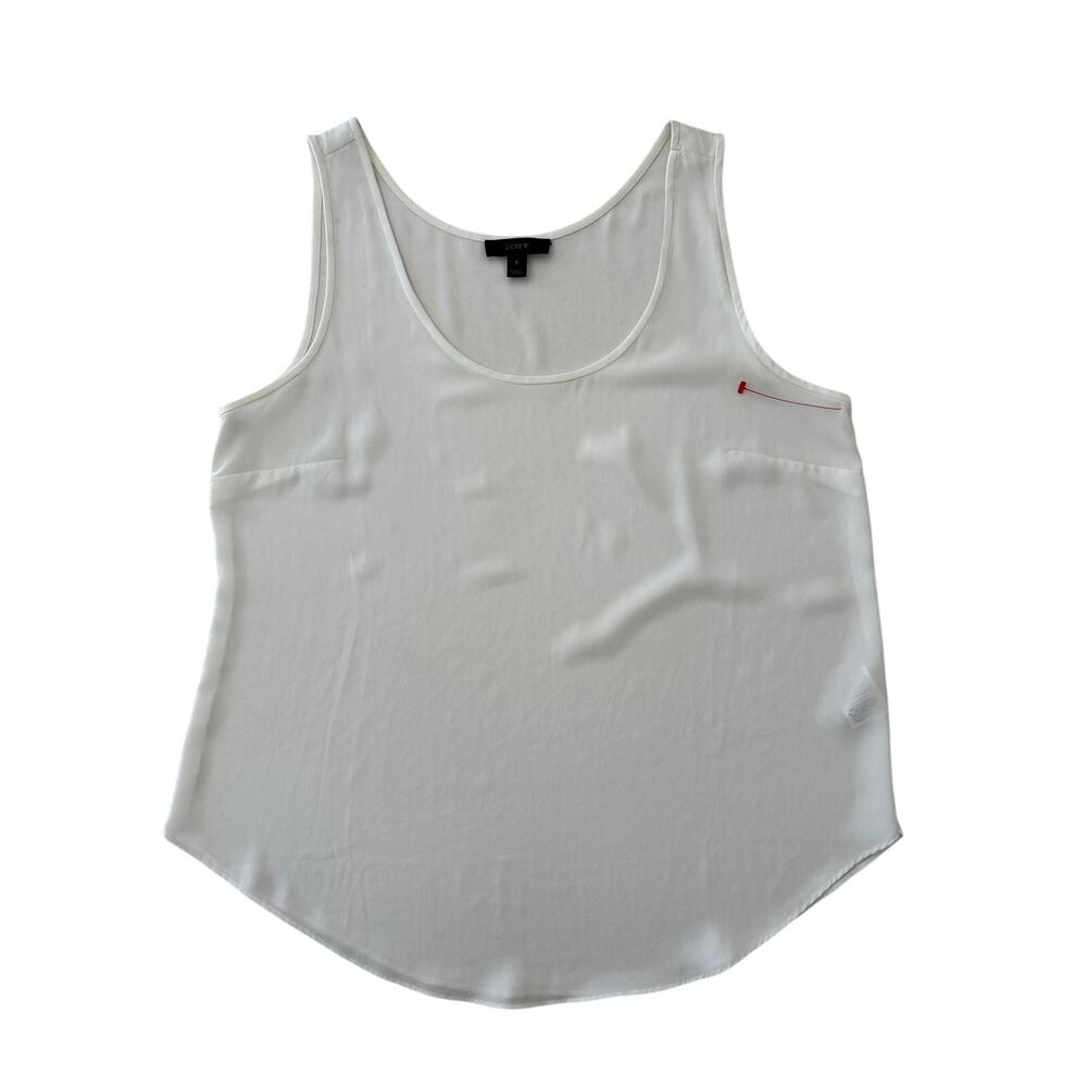 J.Crew White Sleeveless Blouse Tank Top Women’s 8 Career Office Shell - Picture 7 of 8